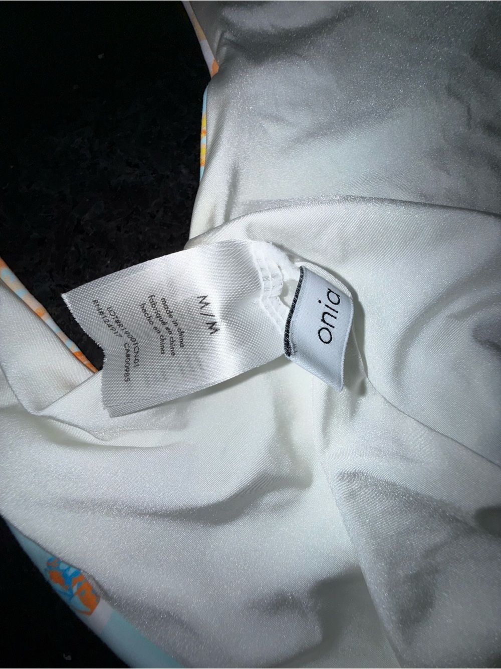 NEW Onia KELLY PALM ISLAND Pastel Blue and Peach Palm Print One-Piece Swimsuit M - Picture 6 of 9